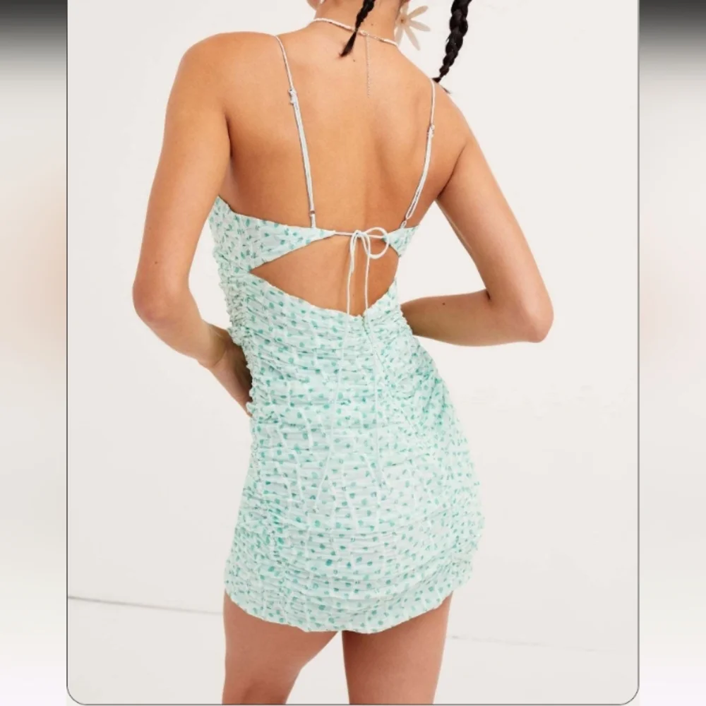 For Love And Lemons Drea Scrunchie Dot Mini Dress